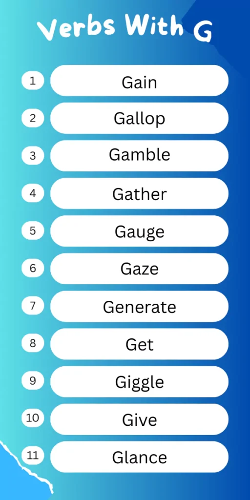 Verbs That Start With G