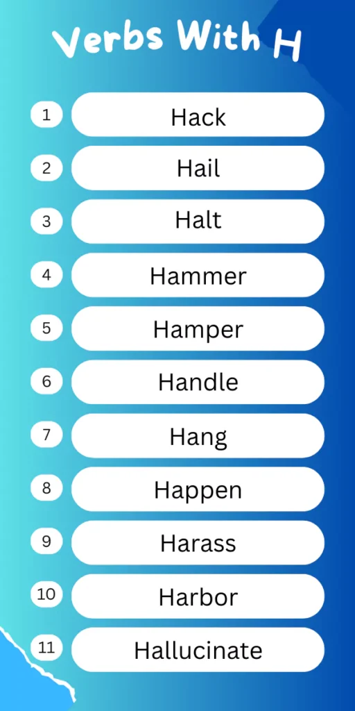 Verbs That Start With H