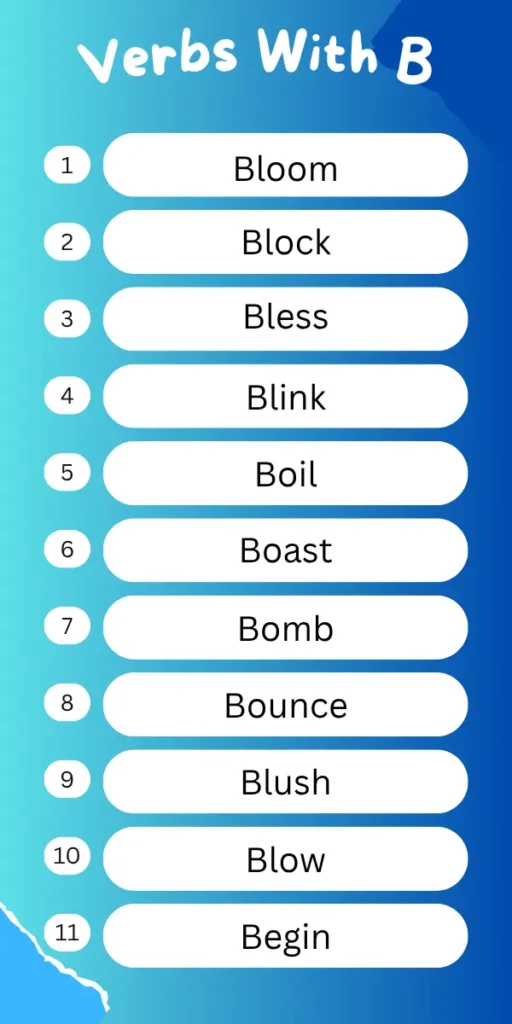 Verbs With B