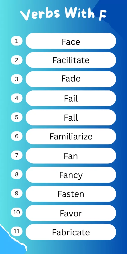 Verbs With F
