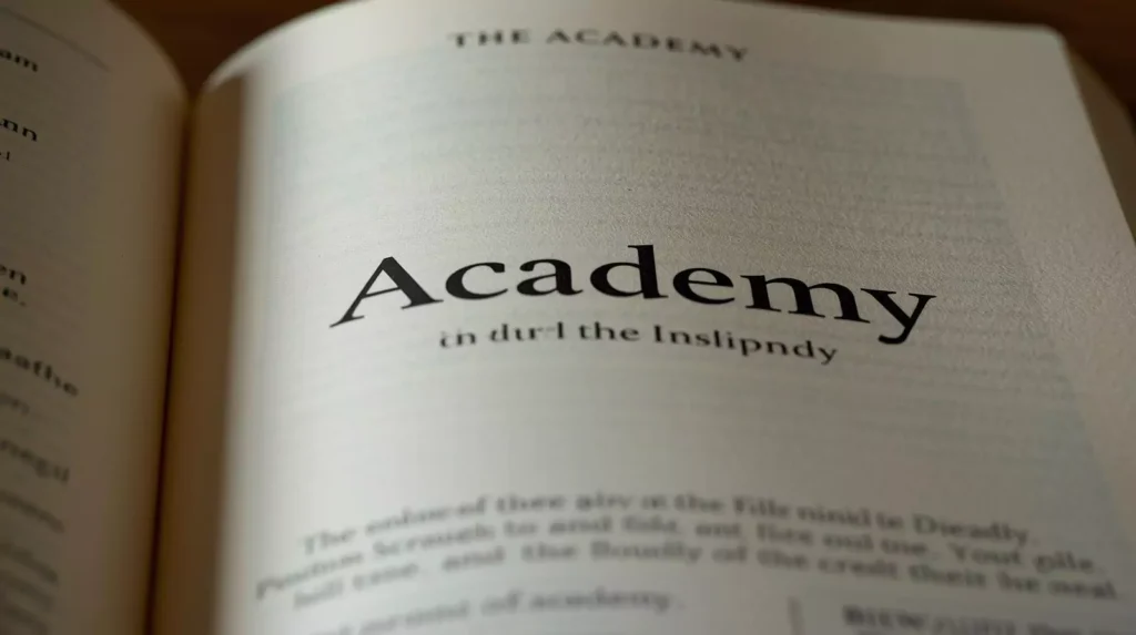 Abbreviation for Academy
