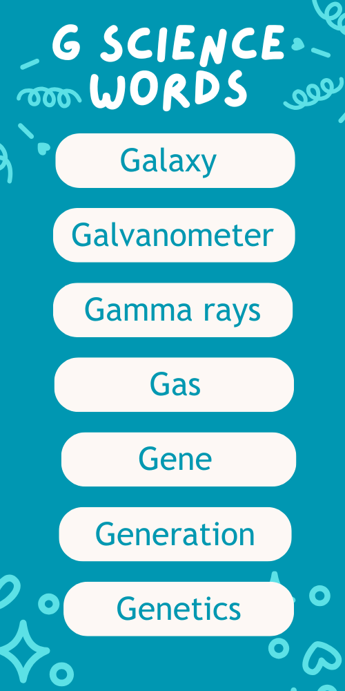 Science Words That Start With G