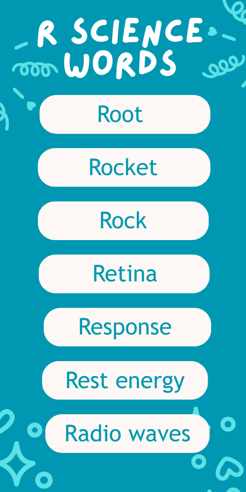 Science Words That Start With R