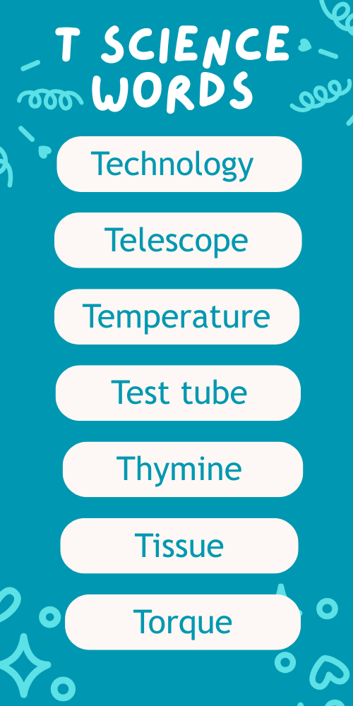 Science Words That Start With T