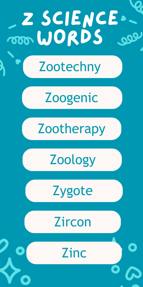 Science Words That Start With Z