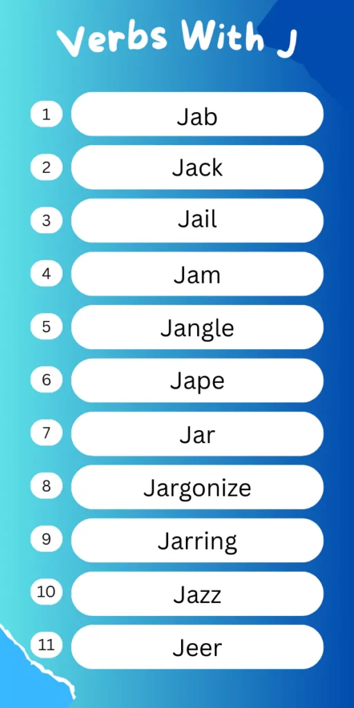Verbs That Start With J