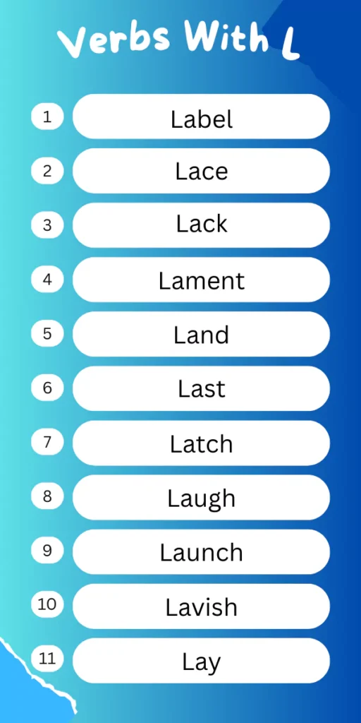 Verbs That Start With L