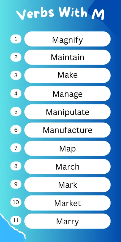 Verbs That Start With M