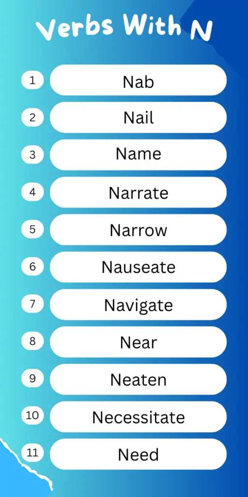 Verbs That Start With N