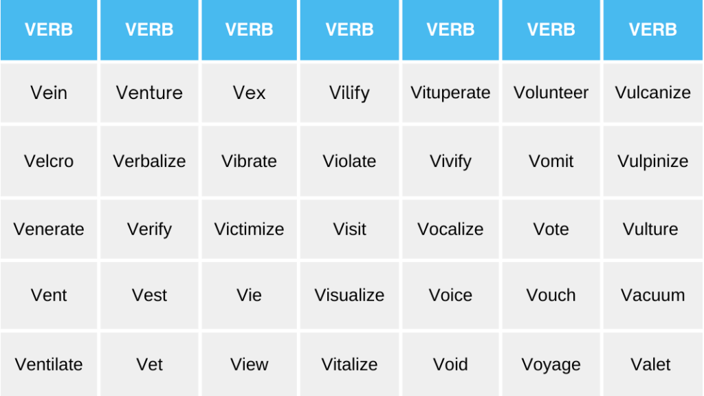 V Verbs