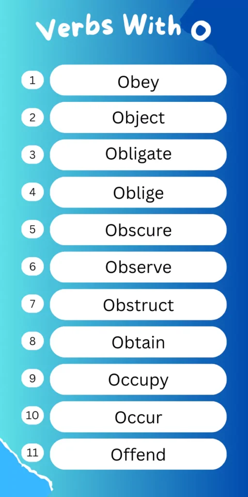 Verbs That Start With O