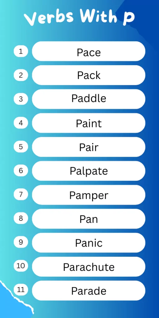 Verbs That Start With P