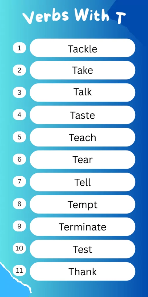 Verbs That Start With T