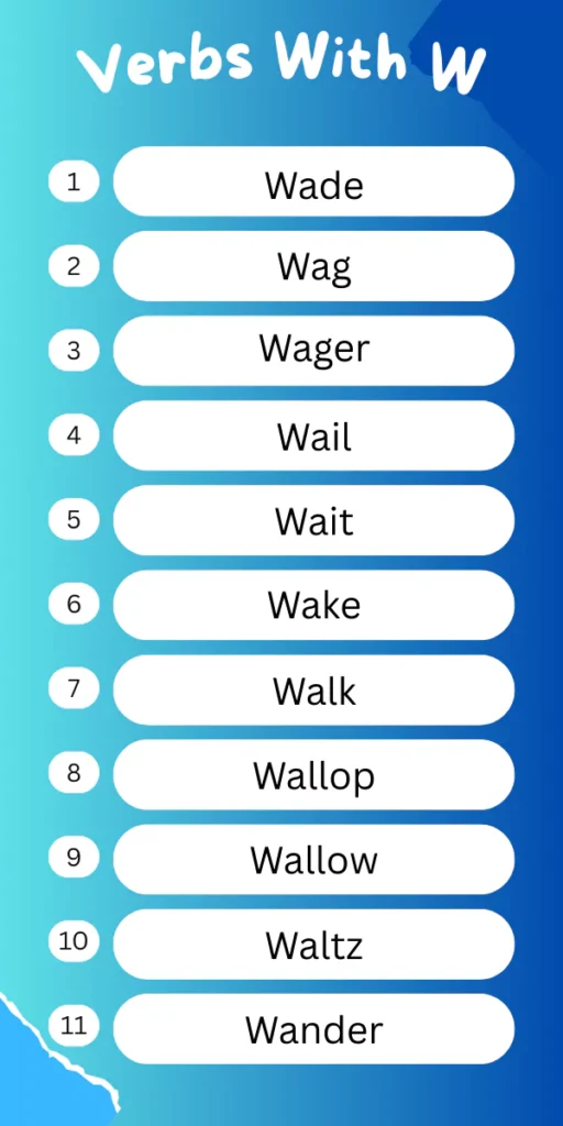 Verbs That Start With W