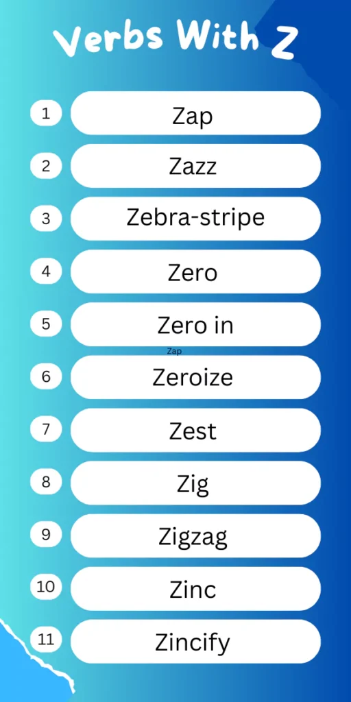 Verbs That Start With Z