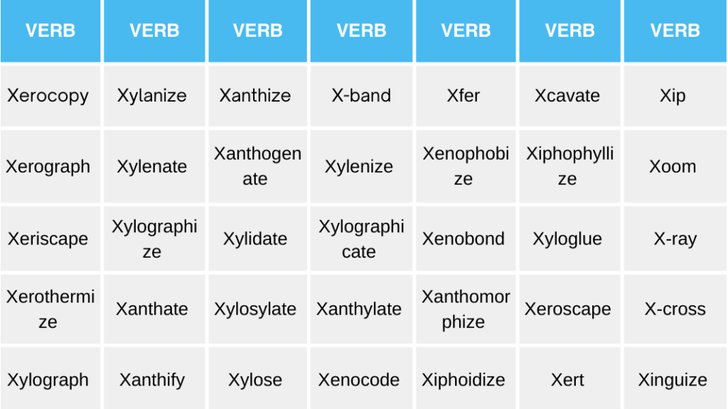 X Verbs