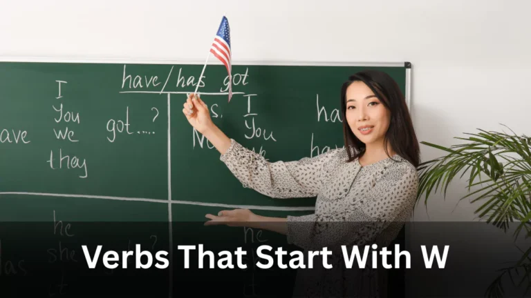 Verbs Starting With W